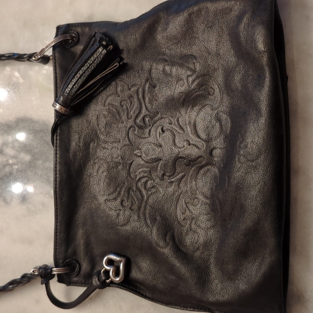 Brighton Purse Black Embossed Leather Small Shoulder Bag Ferrara Impressions